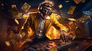 Antarmuka permainan Fa Cai Shen Deluxe dengan statistik real-time